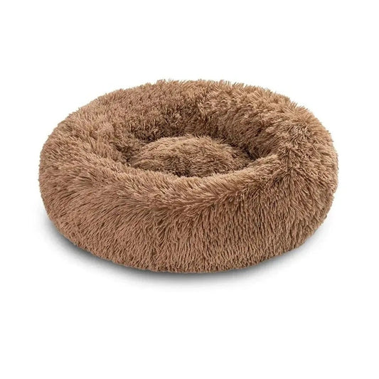 Fluffy donut hondenmand met rits